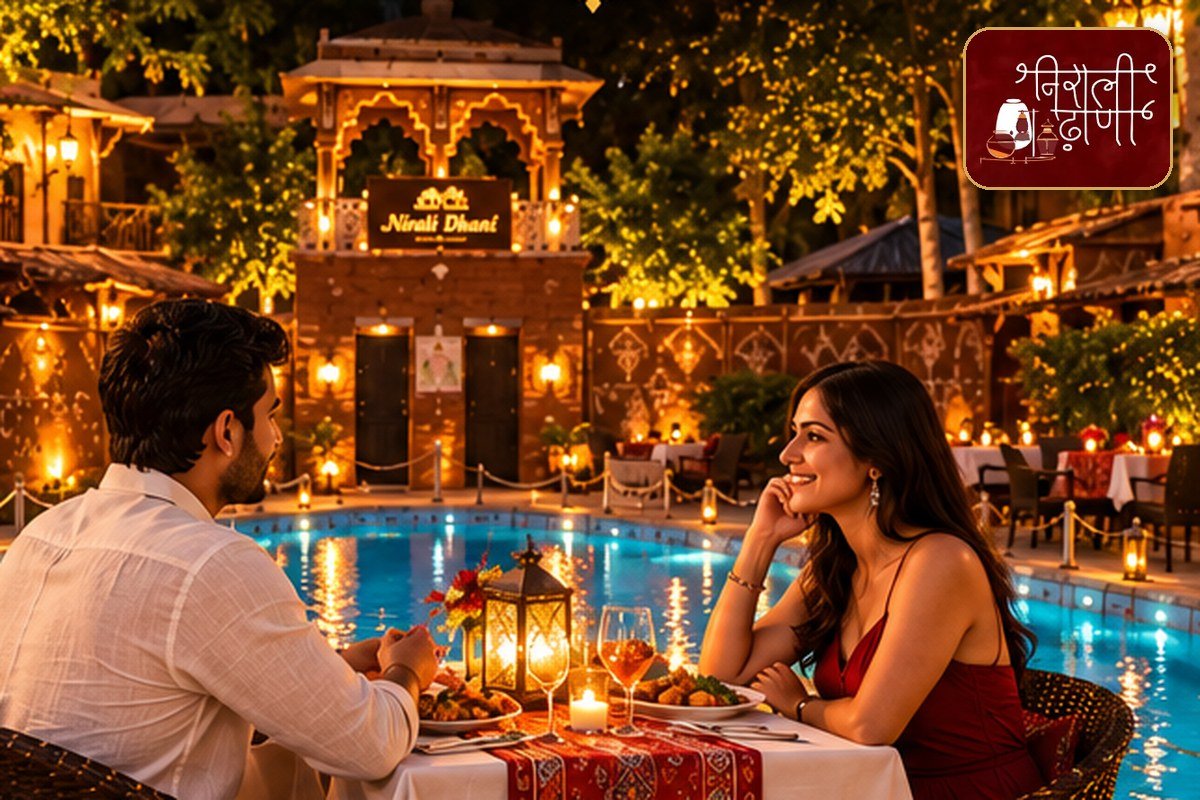 Poolside private dinner at Nirali Dhani