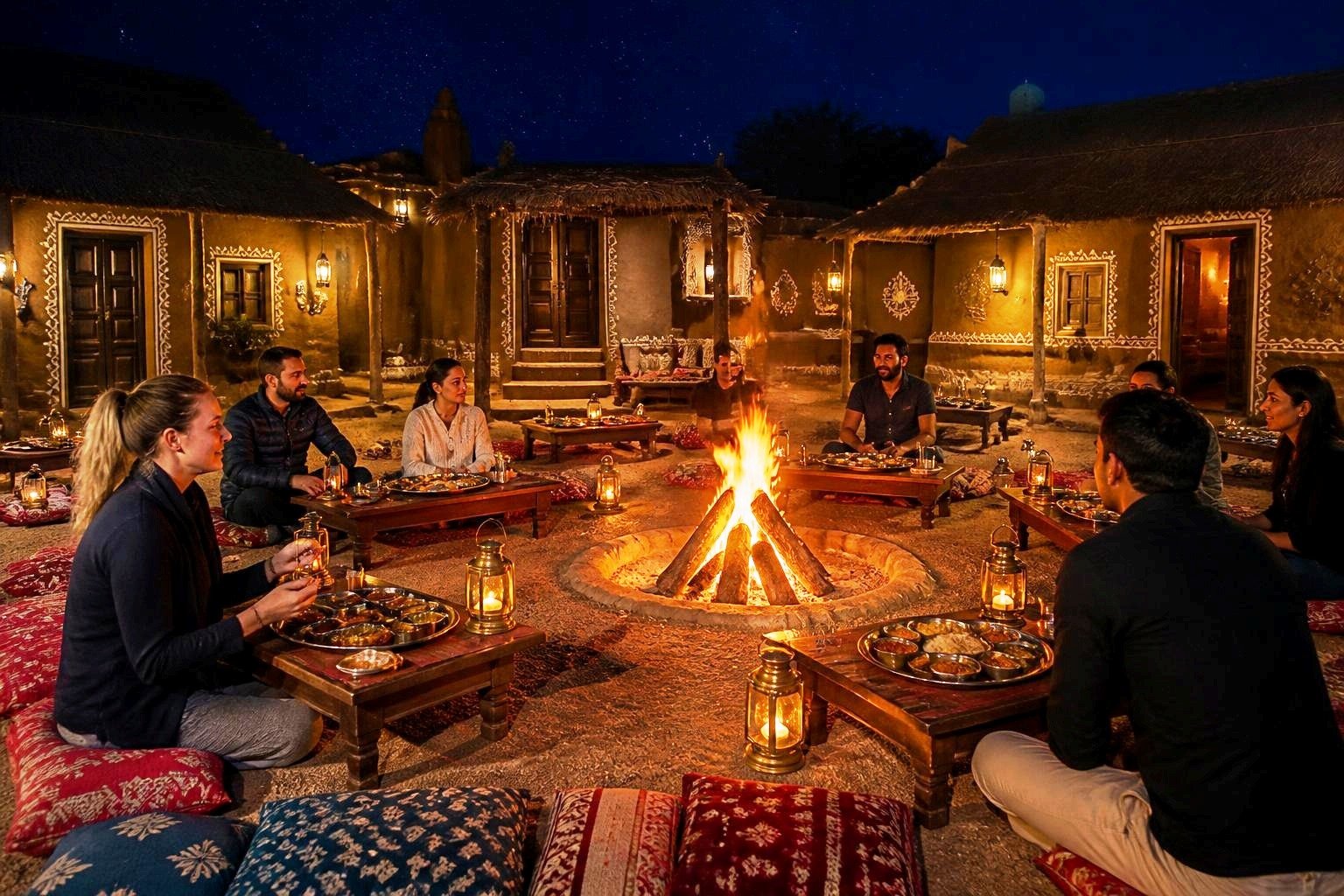 Dinner by the bonfire